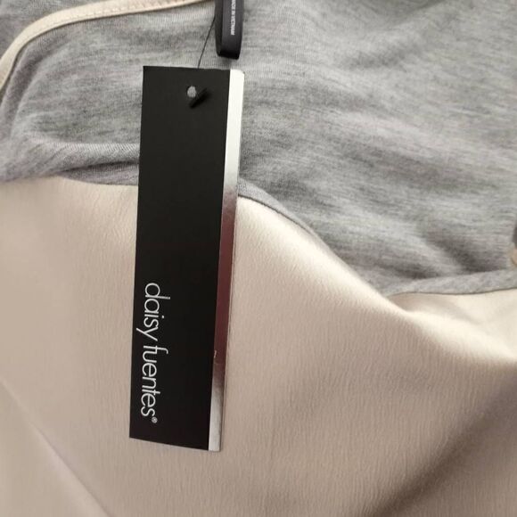 DAISY FUENTES GRAY & METALLIC GOLD TOP SZ.M NWT - Picture 5 of 8